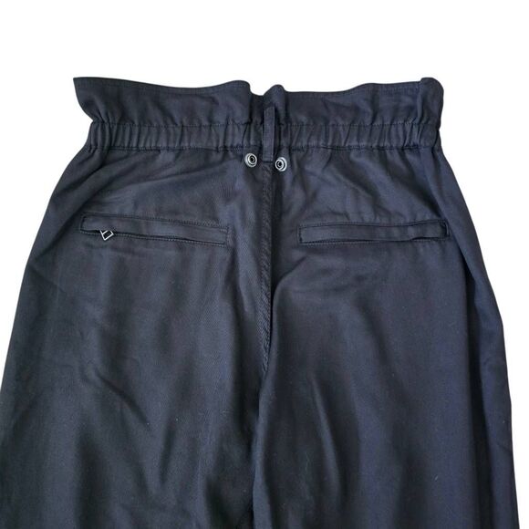 Pam & Gela Paperbag Pants Women's Small Black Ankle Zipper Casual Jogger - Picture 7 of 8